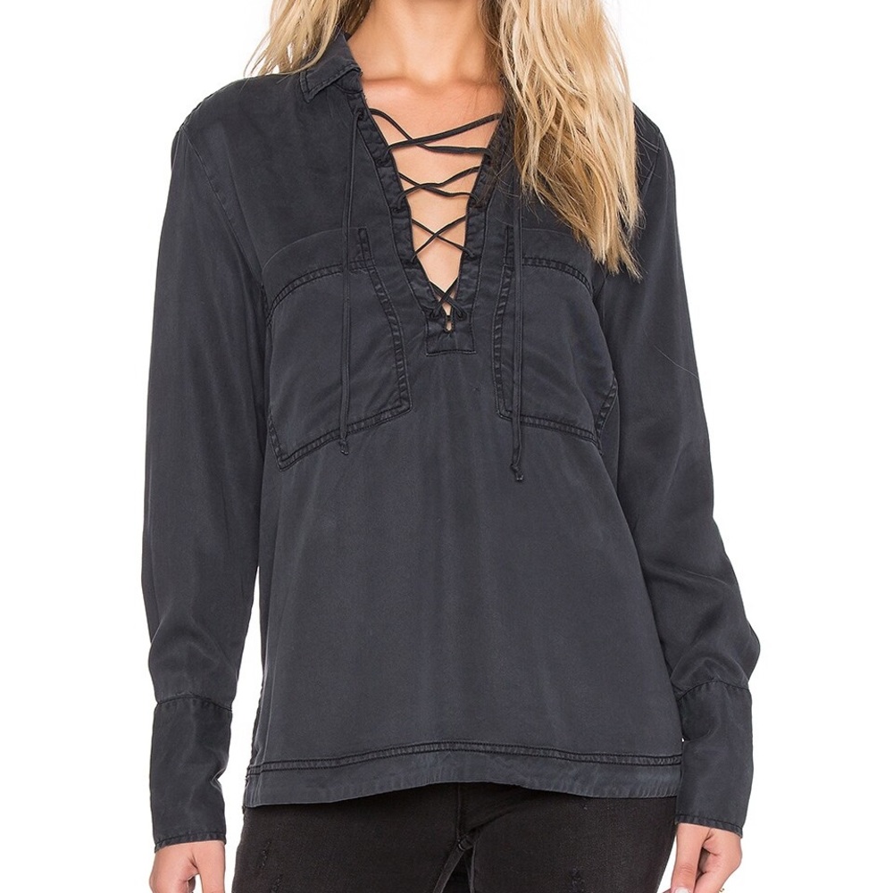 Free People Under Your Spell Blouse in Black
